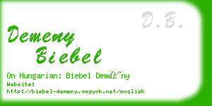 demeny biebel business card